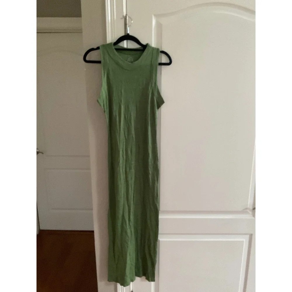 Nui Organics Merino Silk Tank Dress Long Dill Size XS New With Tags